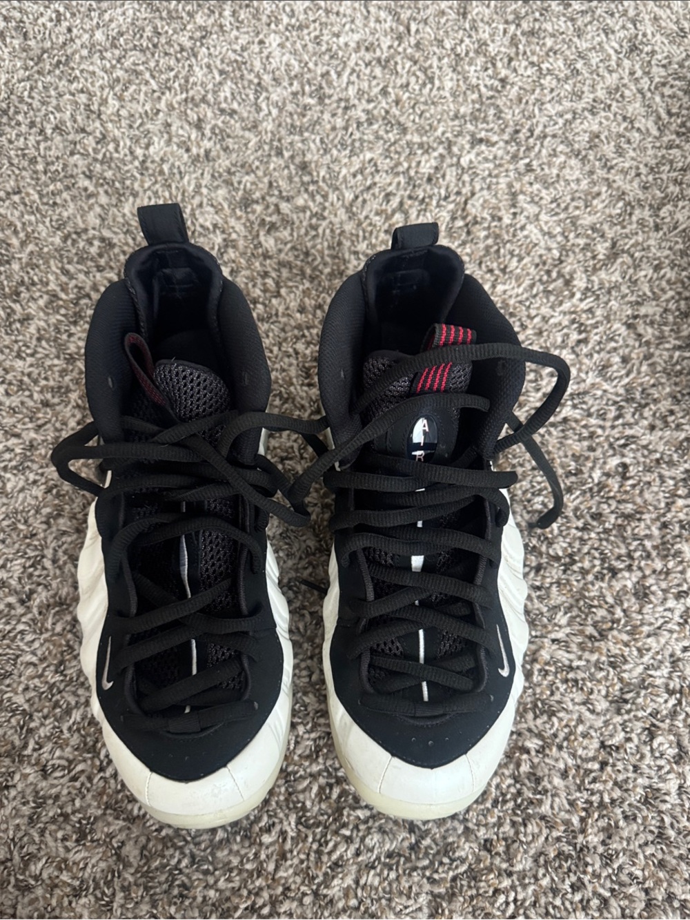 Nike Black and White Foamposite Kids Sneakers